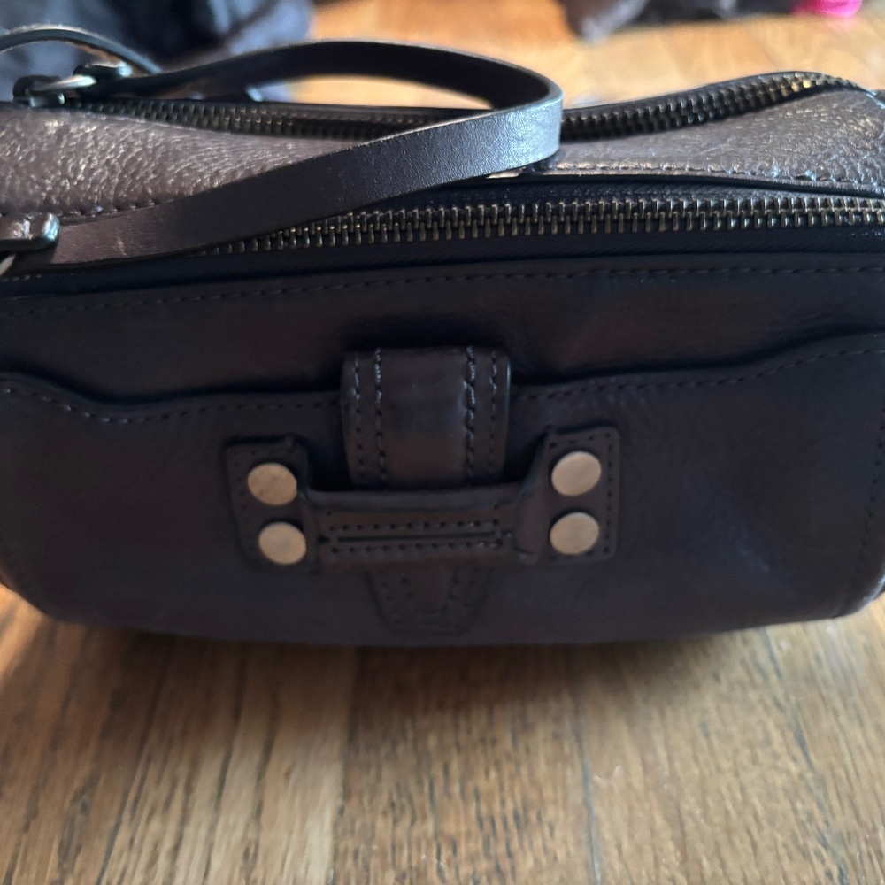 Frye leather barrel purse